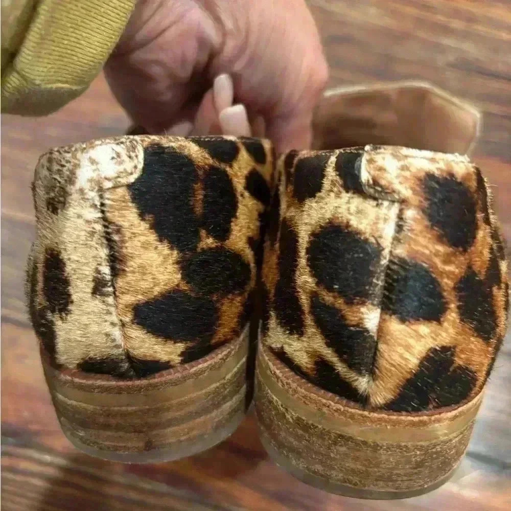 Madewell The Orson Womens Size 7 Loafer Leopard Print Shoes Calf Hair Leather - Picture 4 of 8